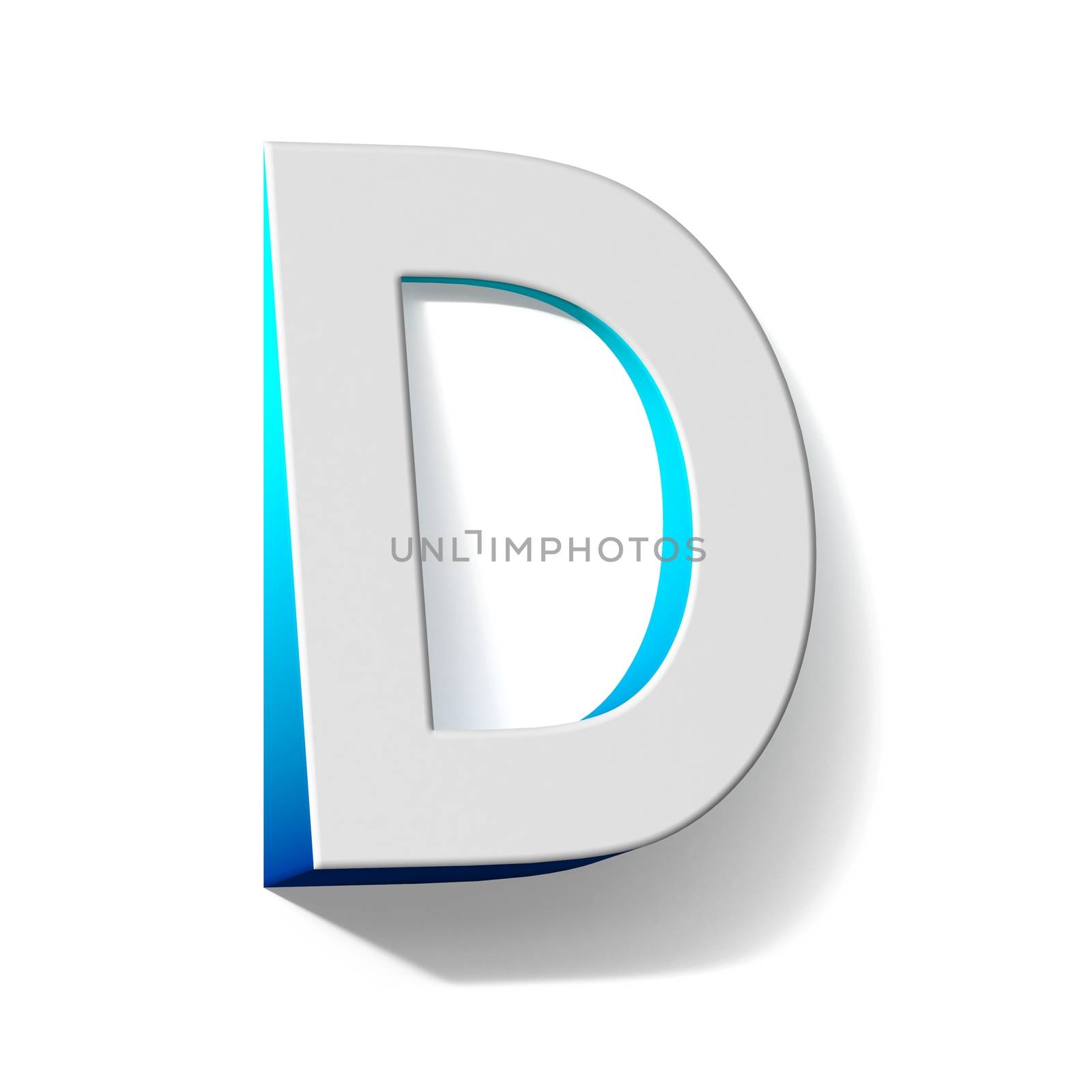 Blue gradient Letter D 3D by djmilic