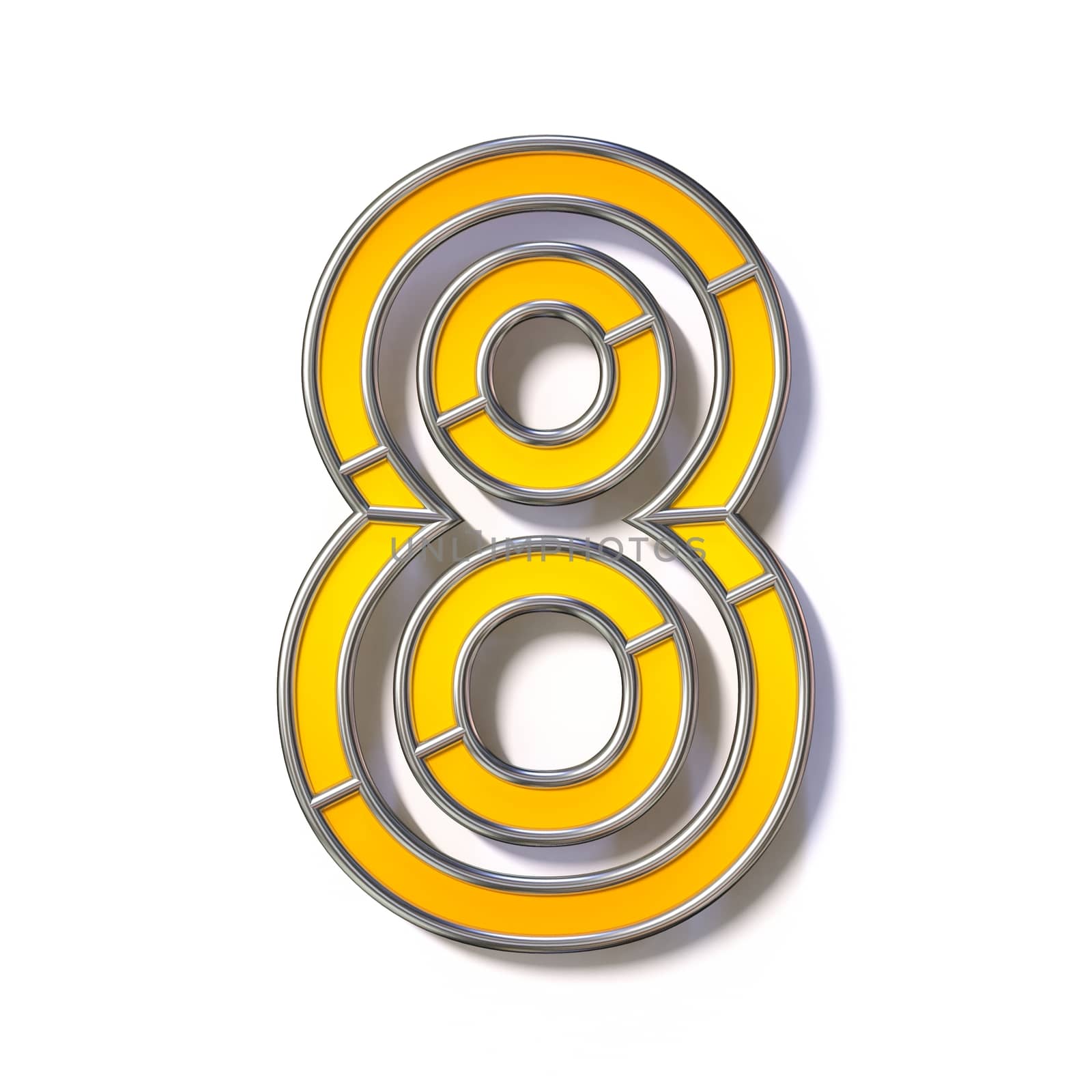 Orange metal wire font Number 8 EIGHT 3D by djmilic