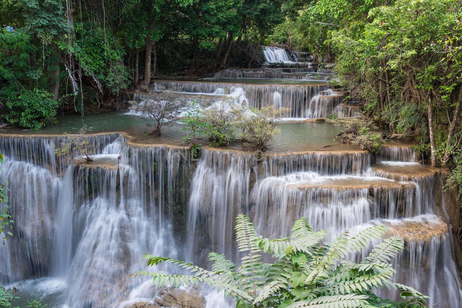 Huay Mae Kamin Waterfall Park, Kanchanaburi of Thailand