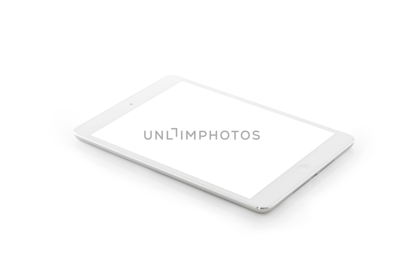 White tablet computer isolated on over white background
