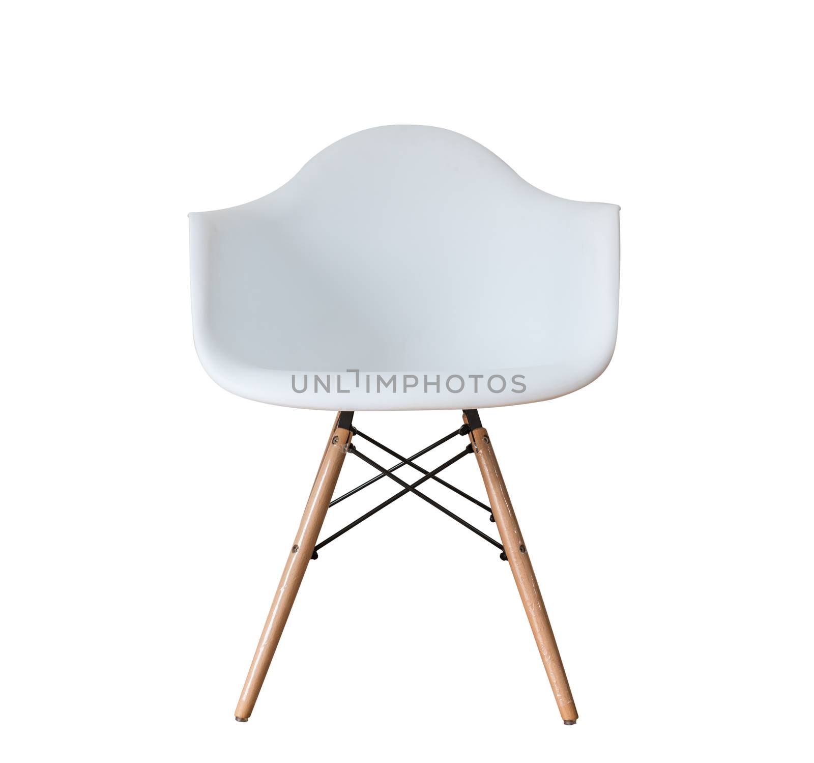 Modern designer White color chair isolated on white background
