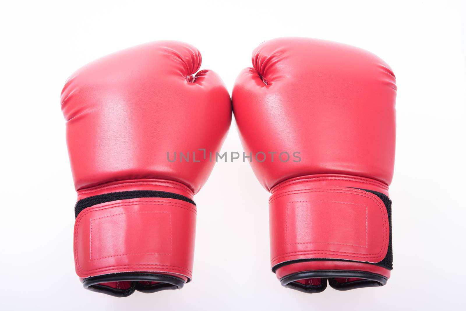 Red boxing gloves isolate on over white background