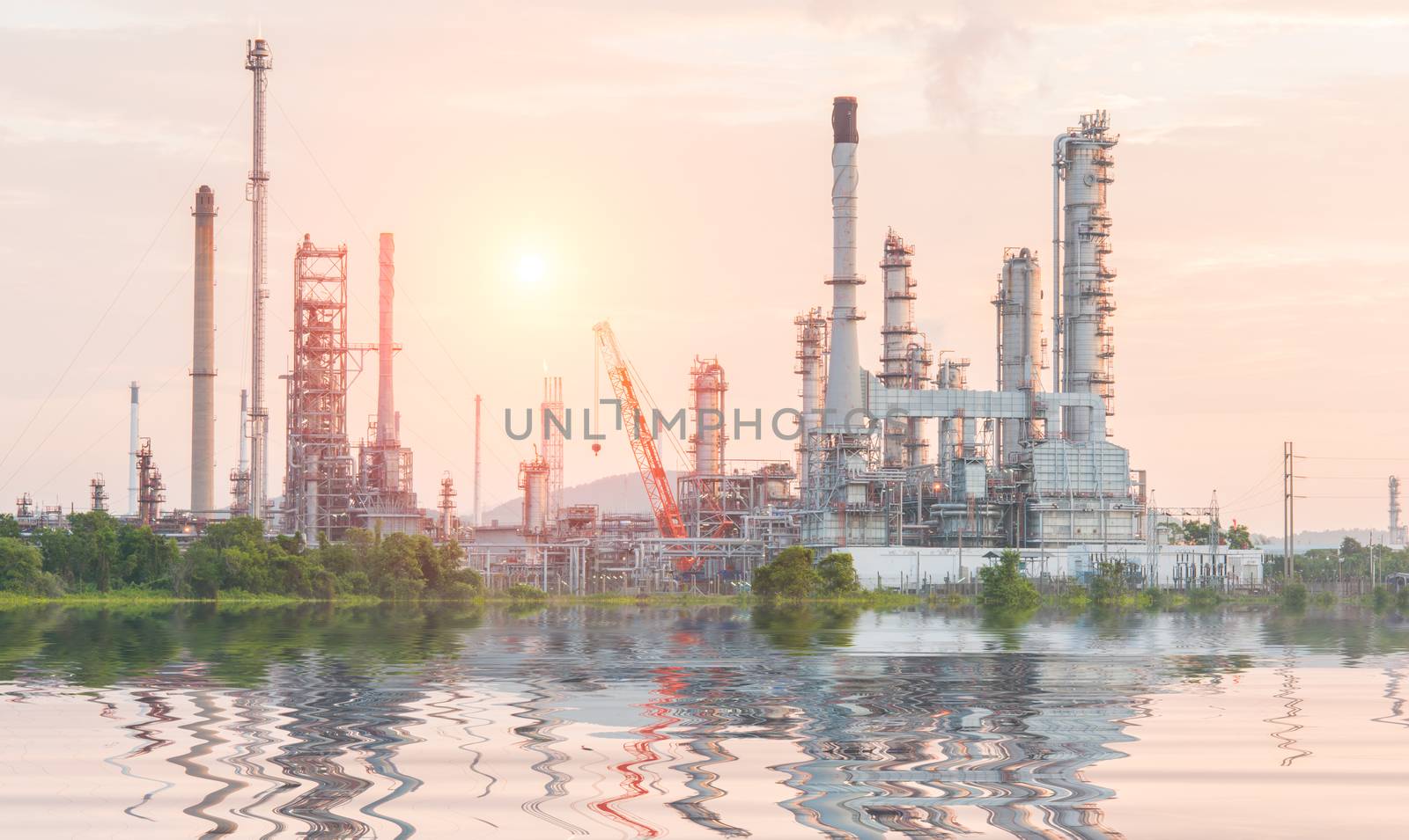 Industrial plant power station and the sun light