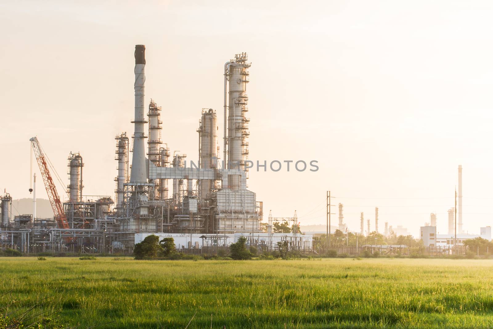Industrial plant power station and the sun light