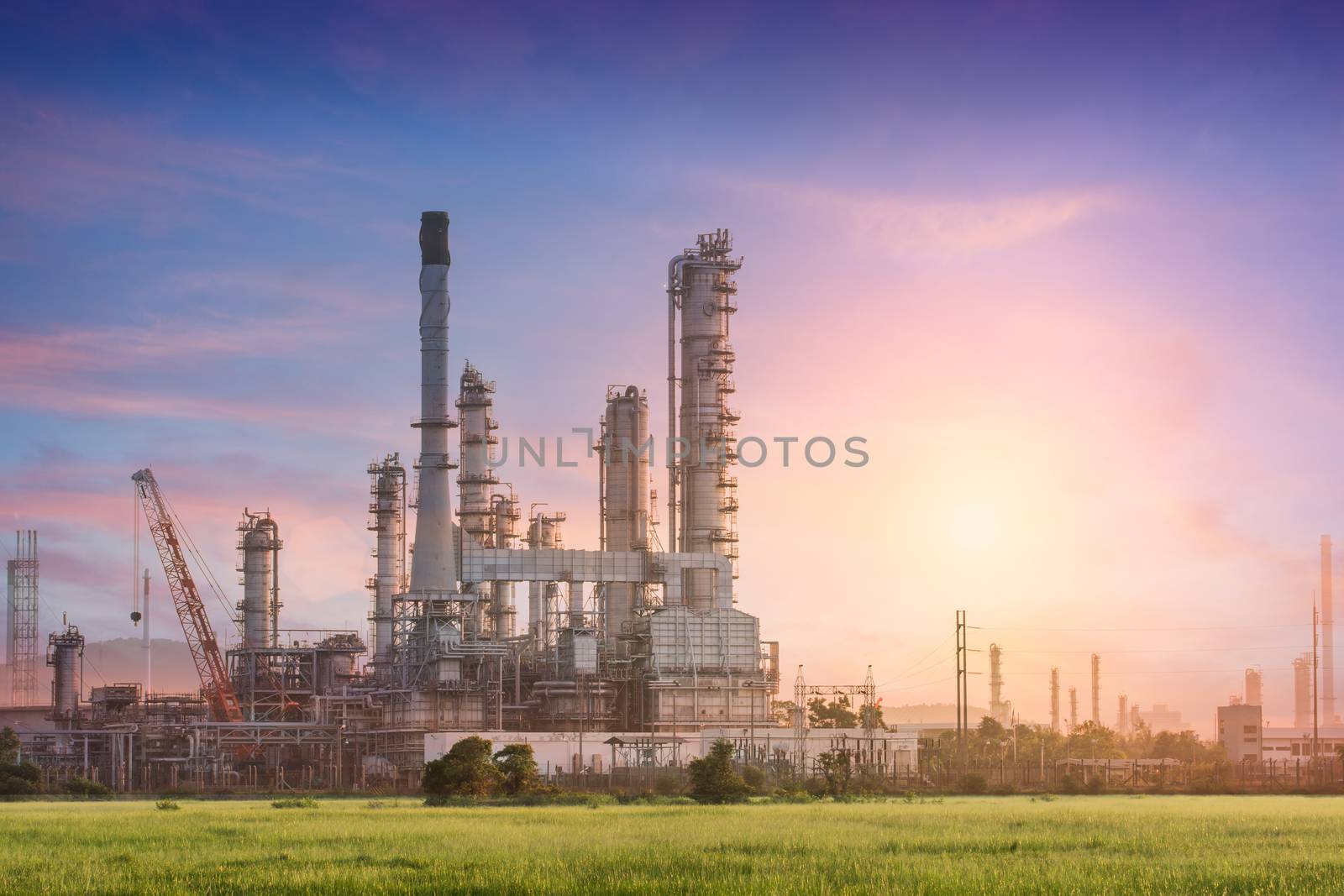 Industrial plant power station and the sun light