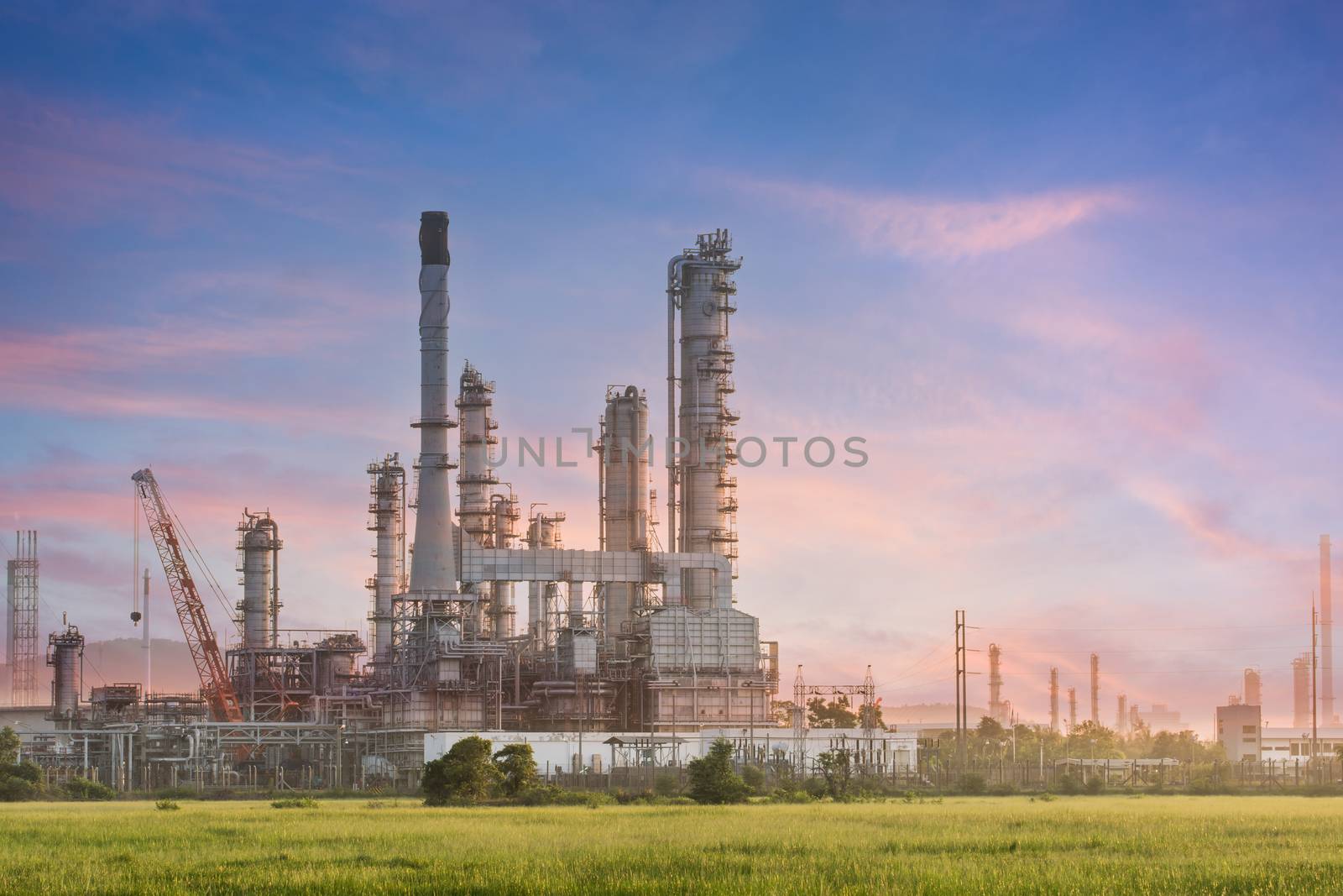 Industrial plant power station and the sun light