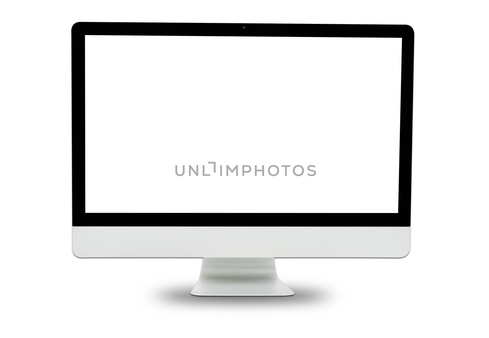 White computer monitor isolated on over white background