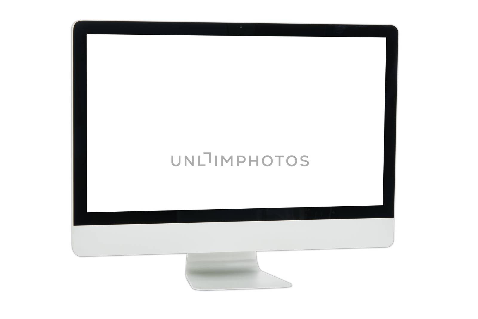 White computer monitor isolated on over white background
