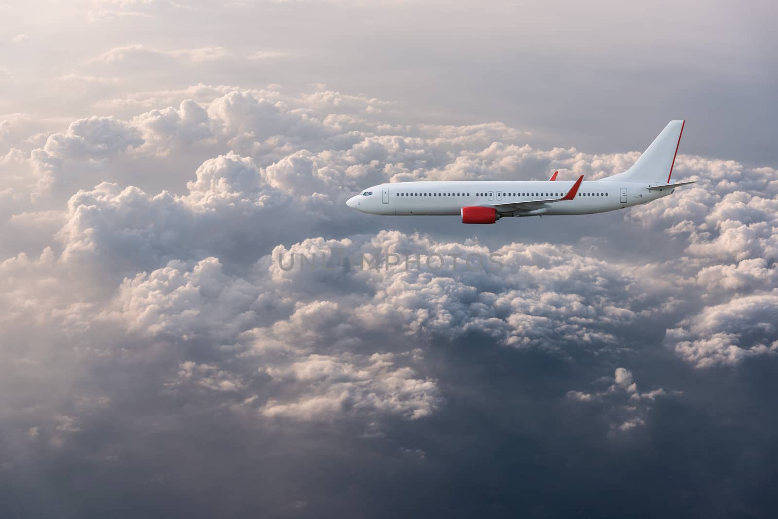 Airplane in the cloudy sky, Airliner, aircraft