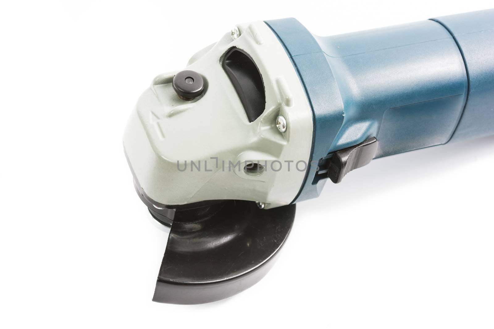 Electric blue grinder not grinding blade isolate on over white background