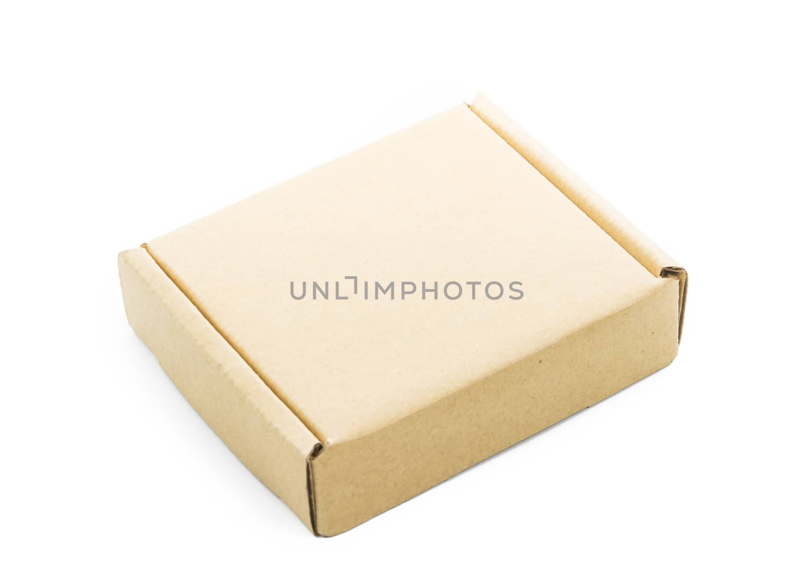 Cardboard brown box isolate on over white background