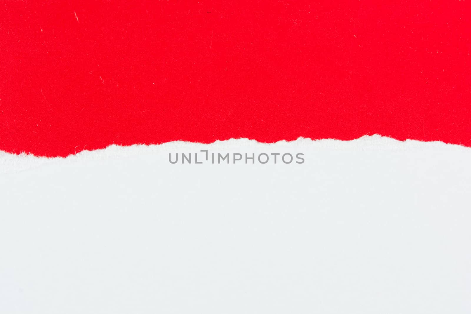 tear red paper pieces of paper on white background