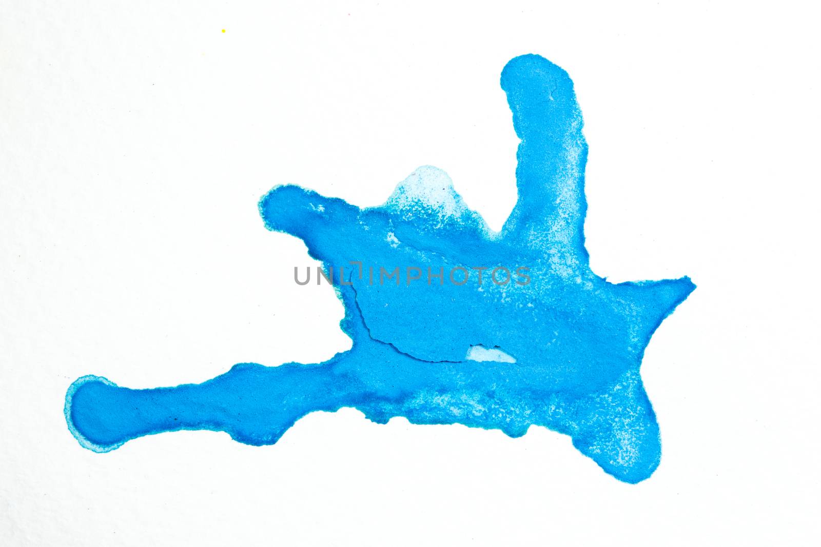 Abstract art watercolor splash watercolor drop on over white background