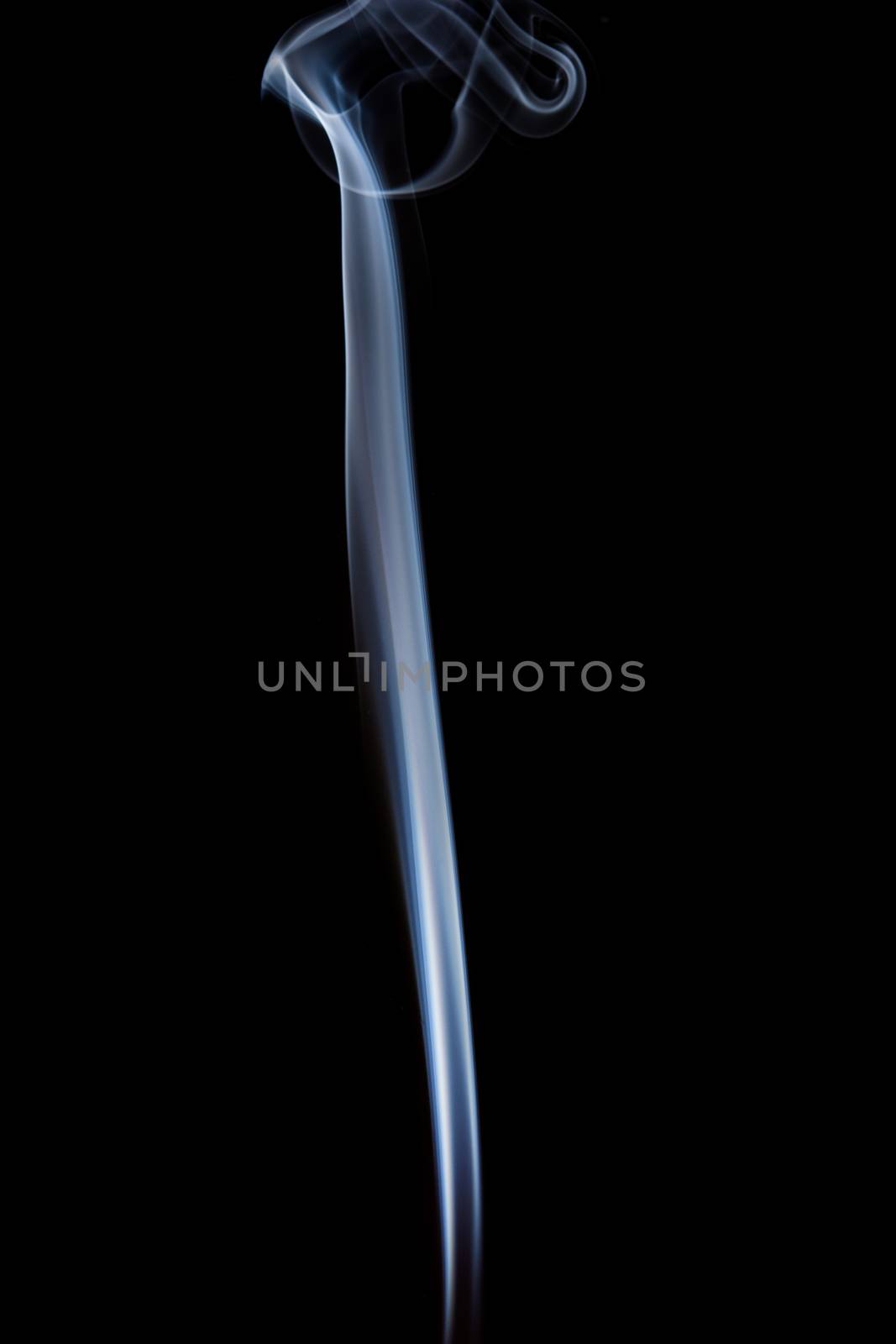 Abstract incense smoke isolated on black background