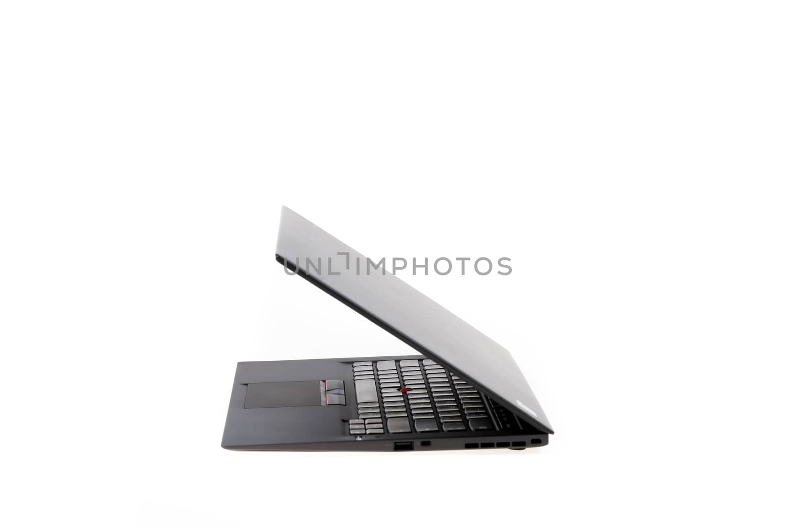Black laptop isolate on over white background