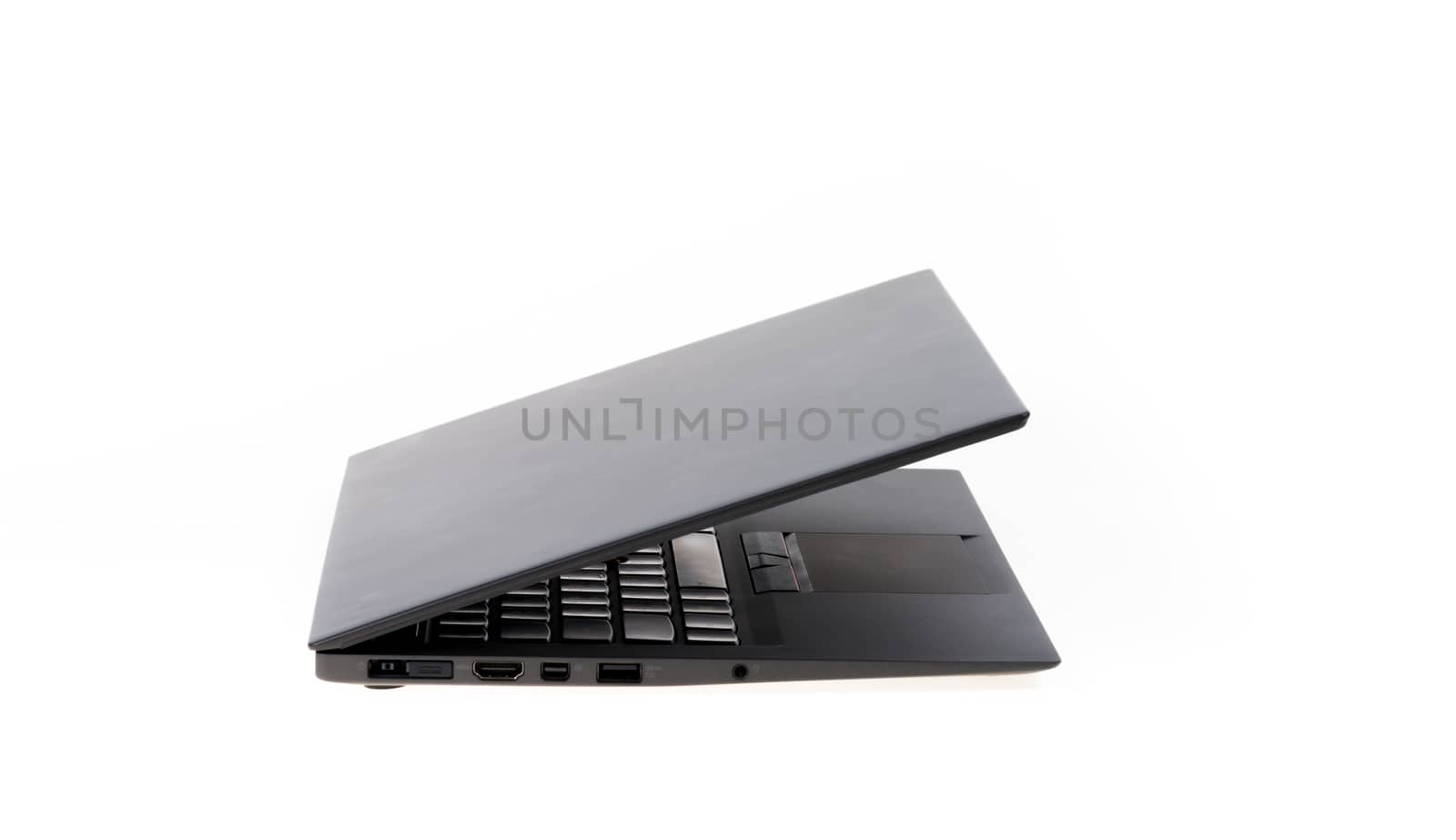Black laptop isolate on over white background