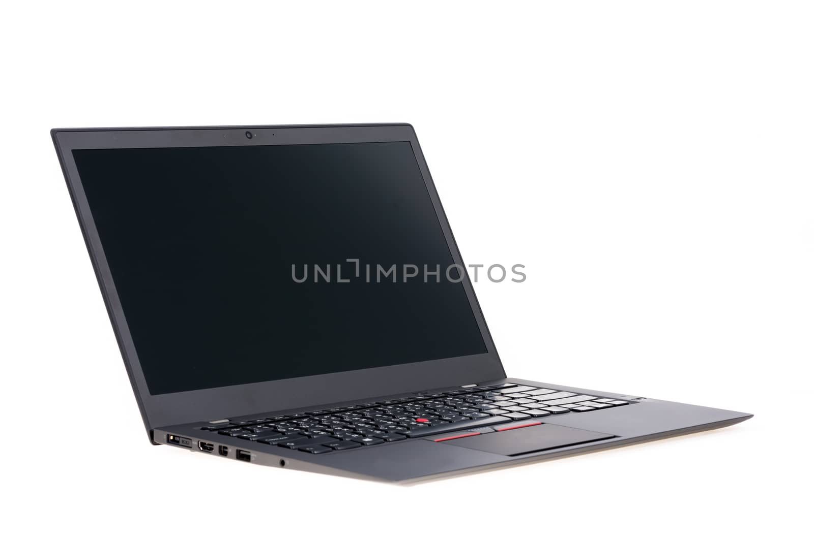 Black laptop isolate on over white background