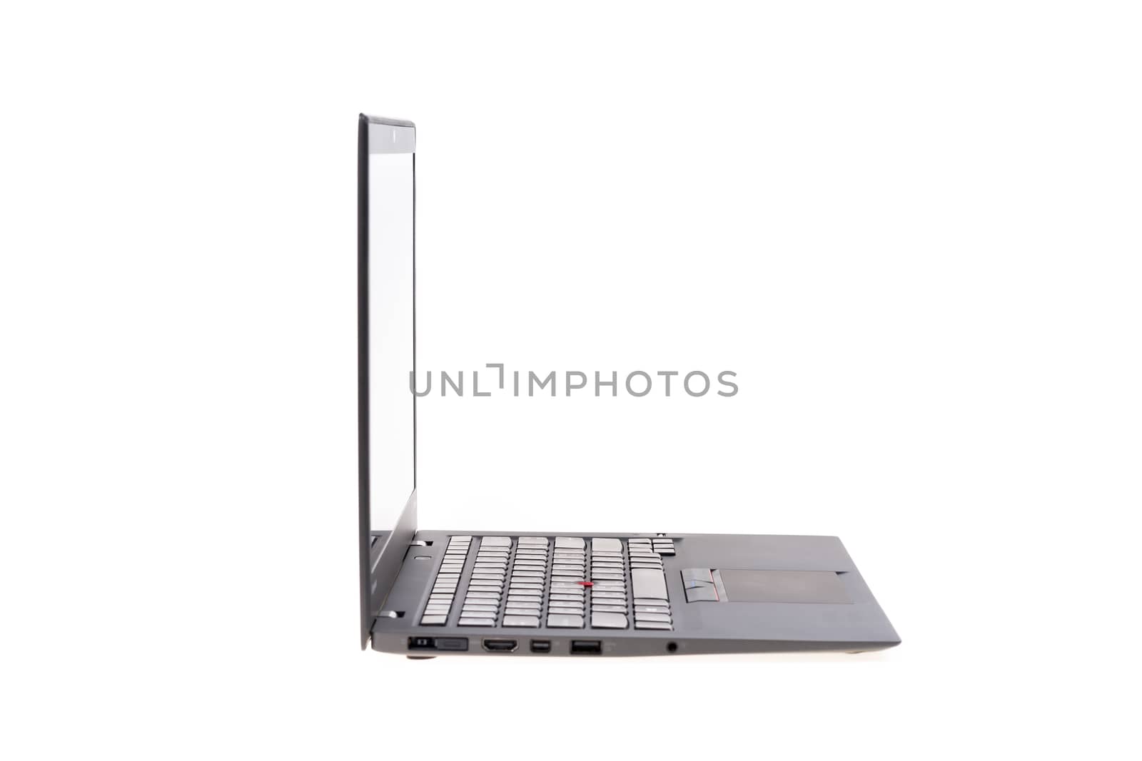 Black laptop isolate on over white background