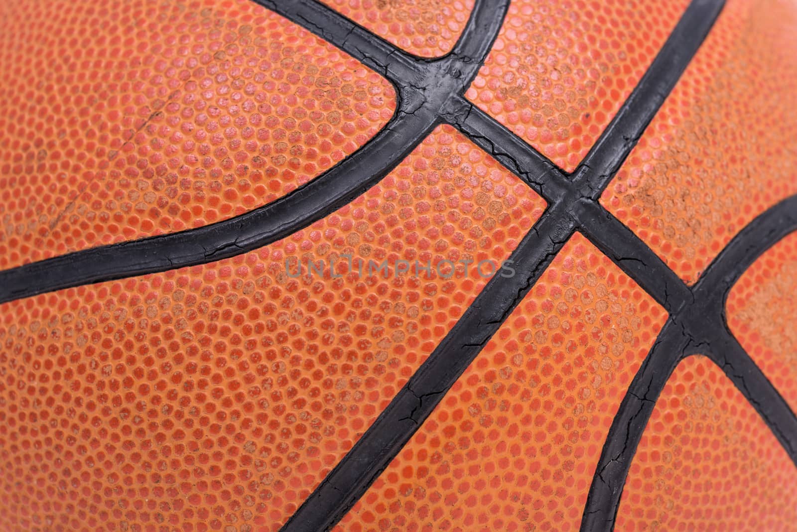 Closeup old basketball basket ball for texture background