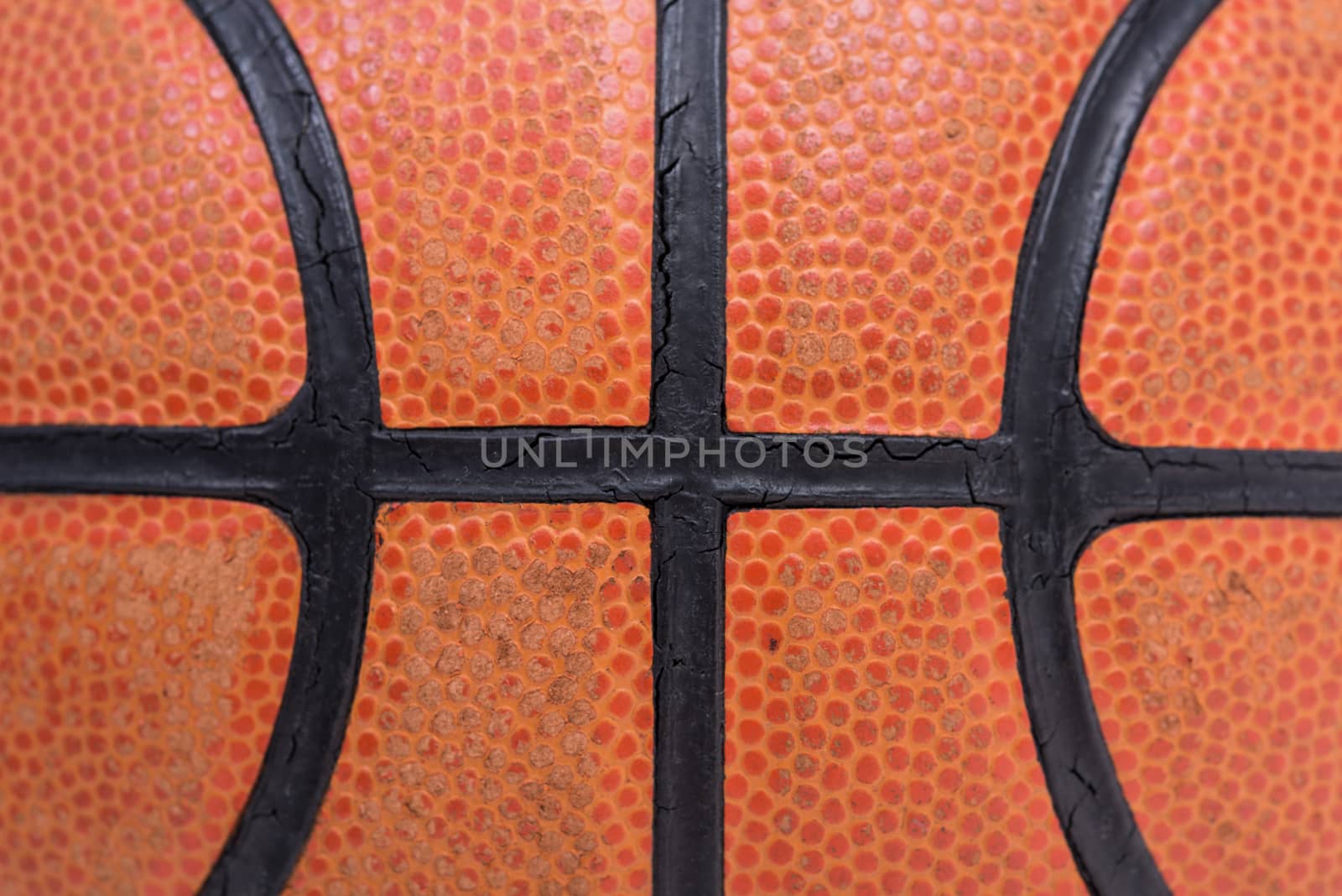 Closeup old basketball basket ball for texture background