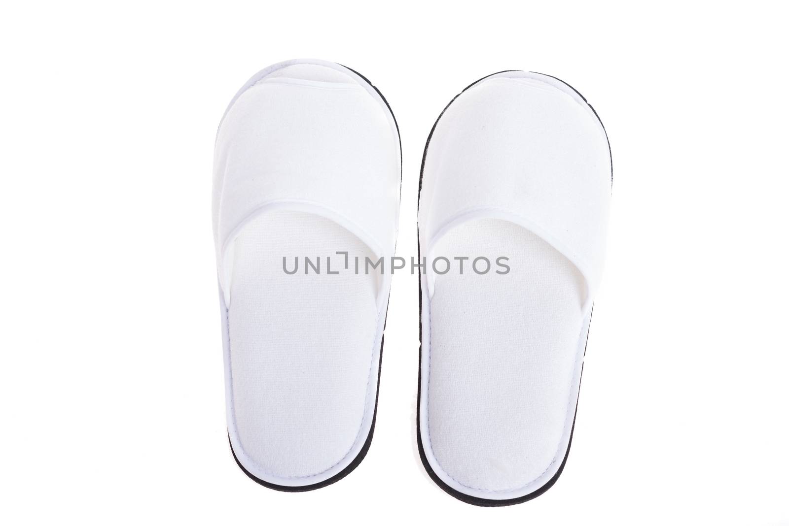 Hotel, Spa, wellness or hospitality slippers isolated  on white background
