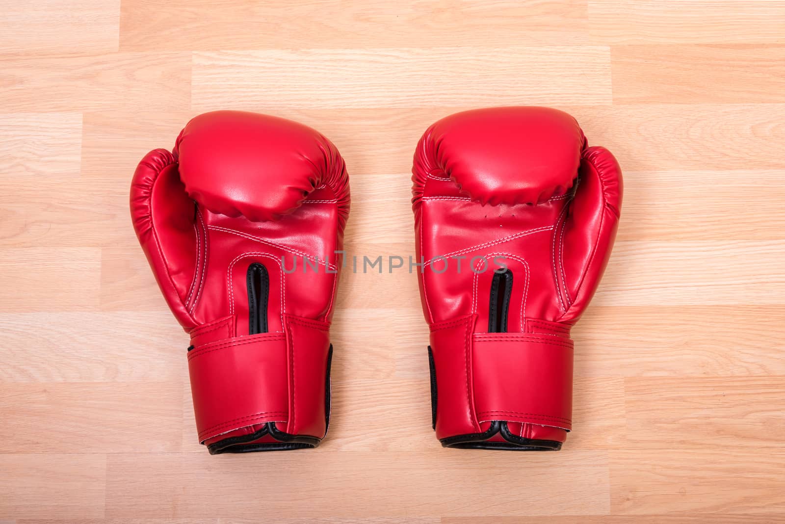 Two red boxing gloves by Sorapop