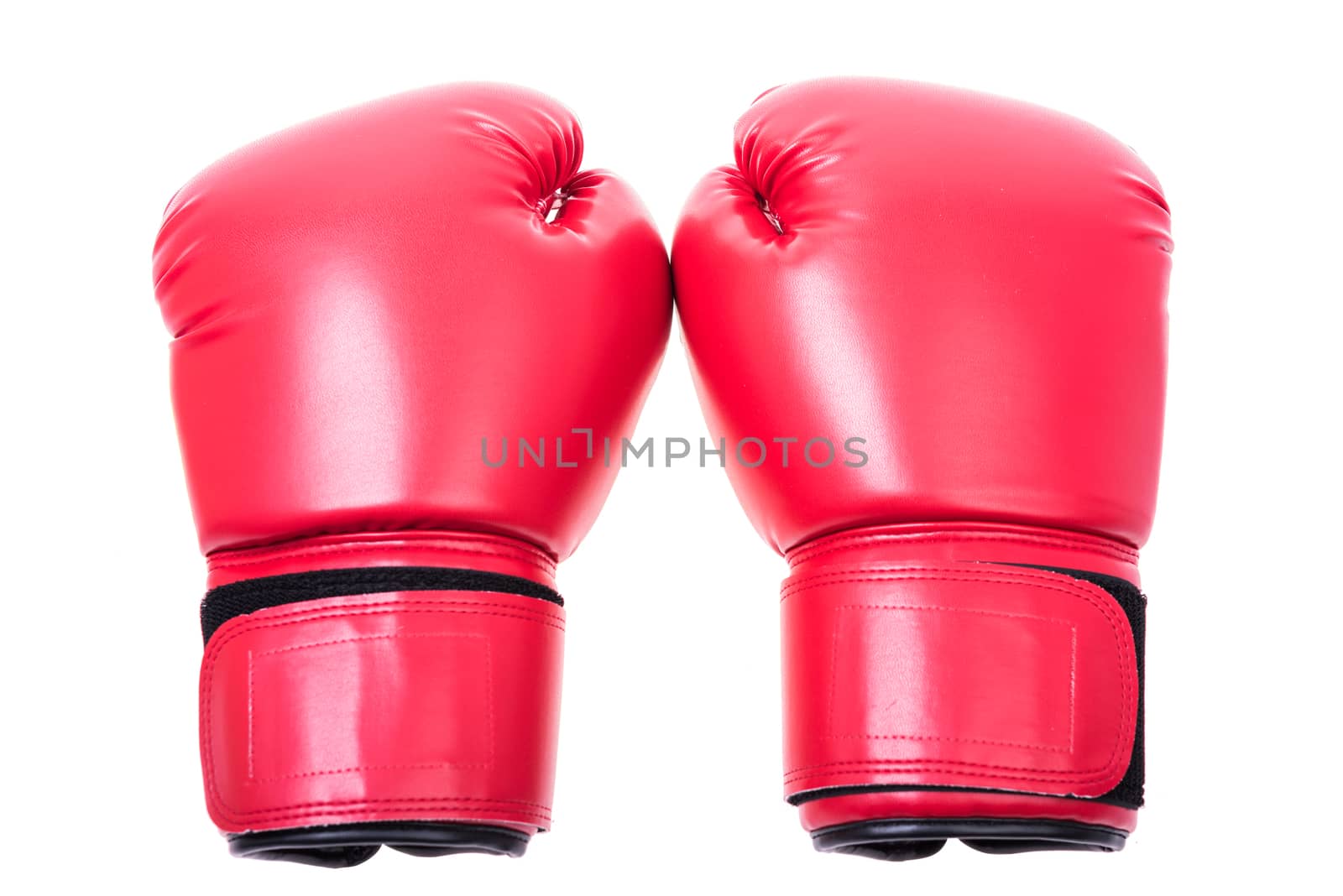 Red boxing gloves isolate on over white background