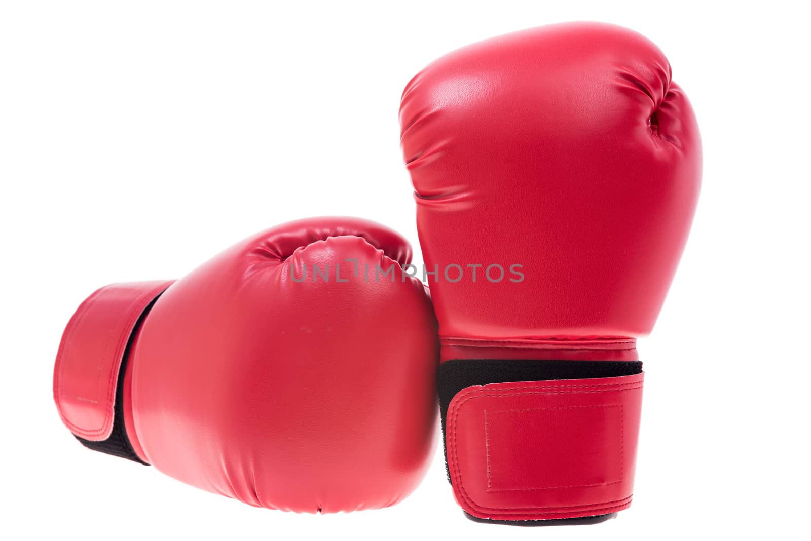 Red boxing gloves isolate on over white background