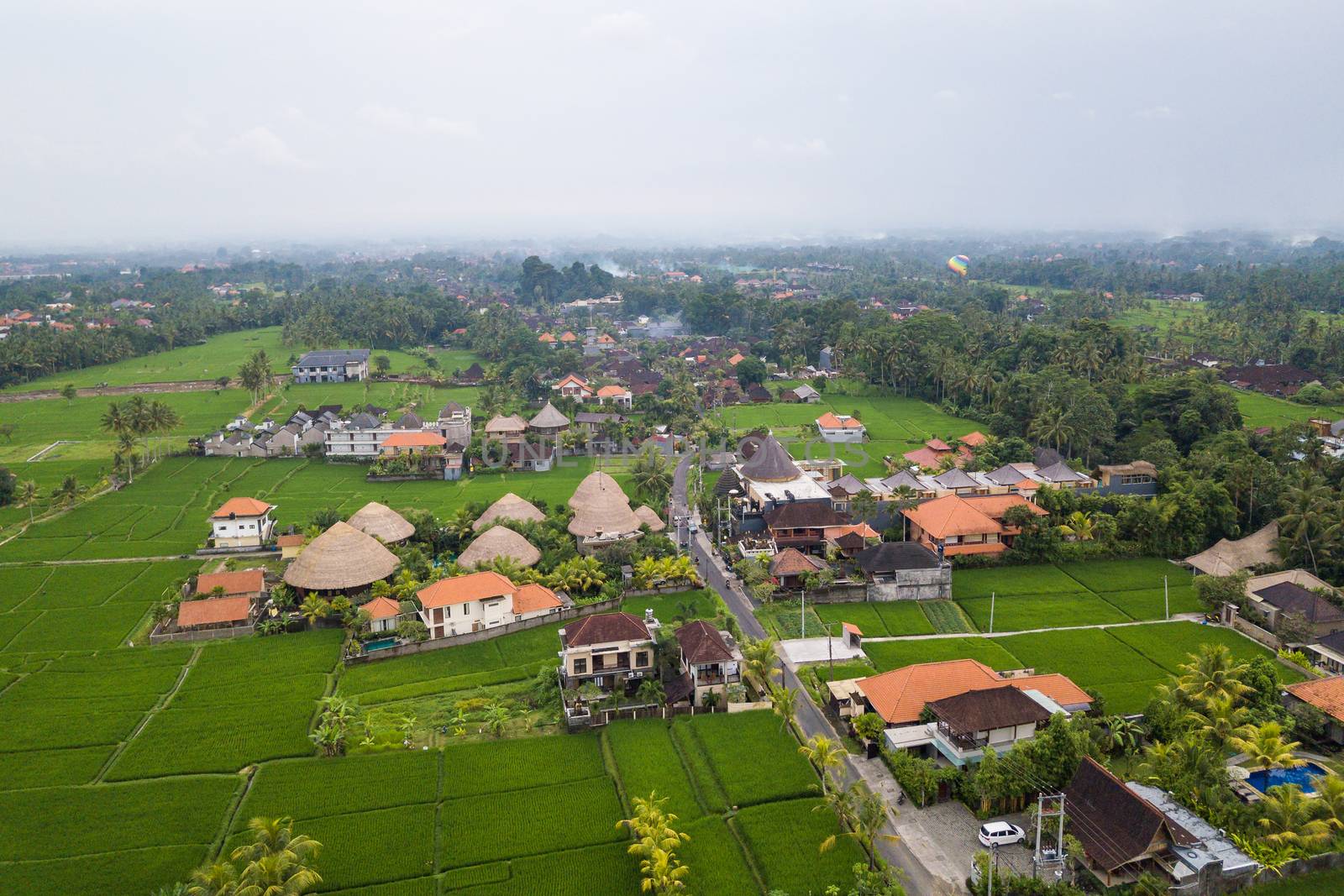 Aerial view of Ubud countryside in Bali, Indonesia