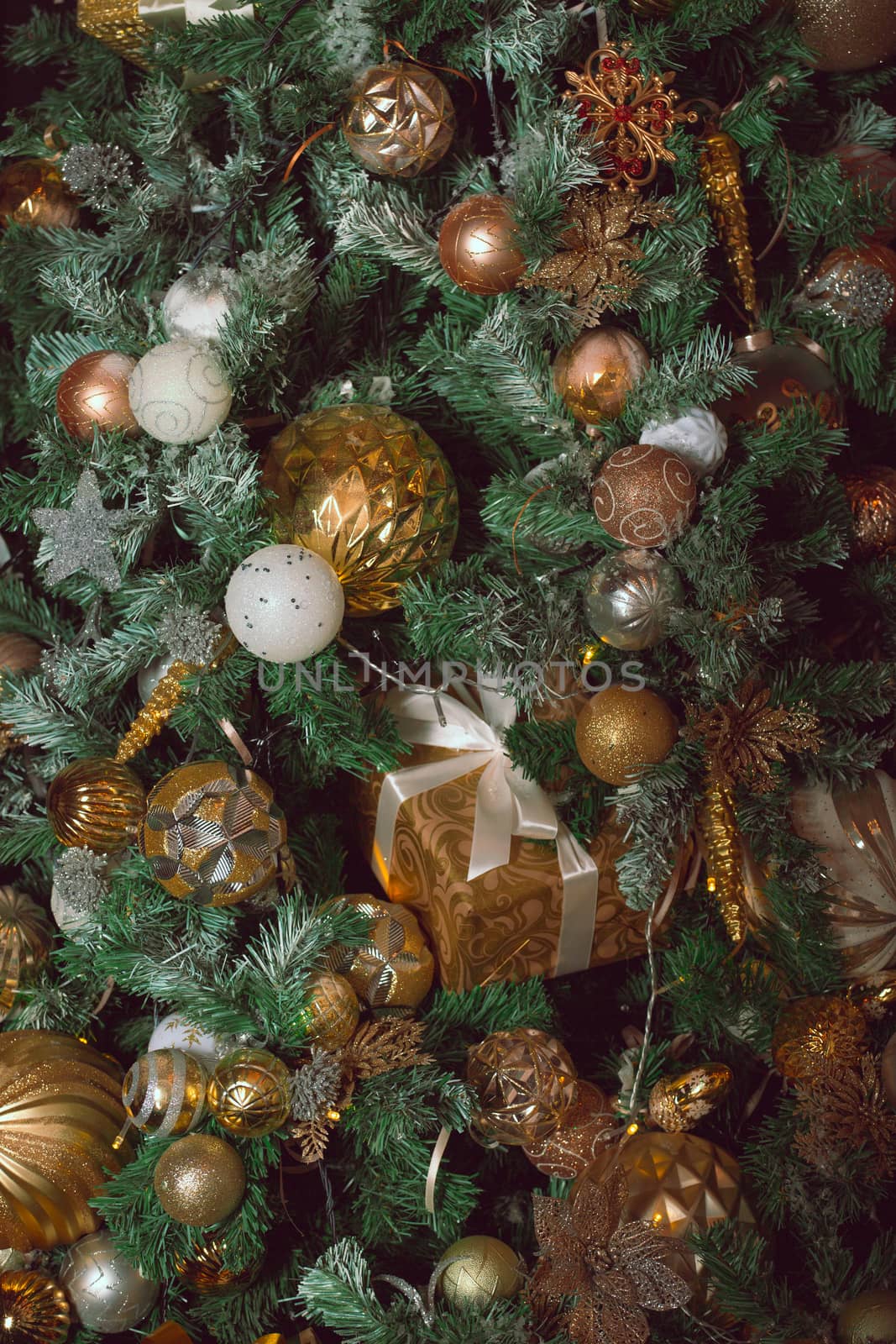 Christmas tree decor background by destillat