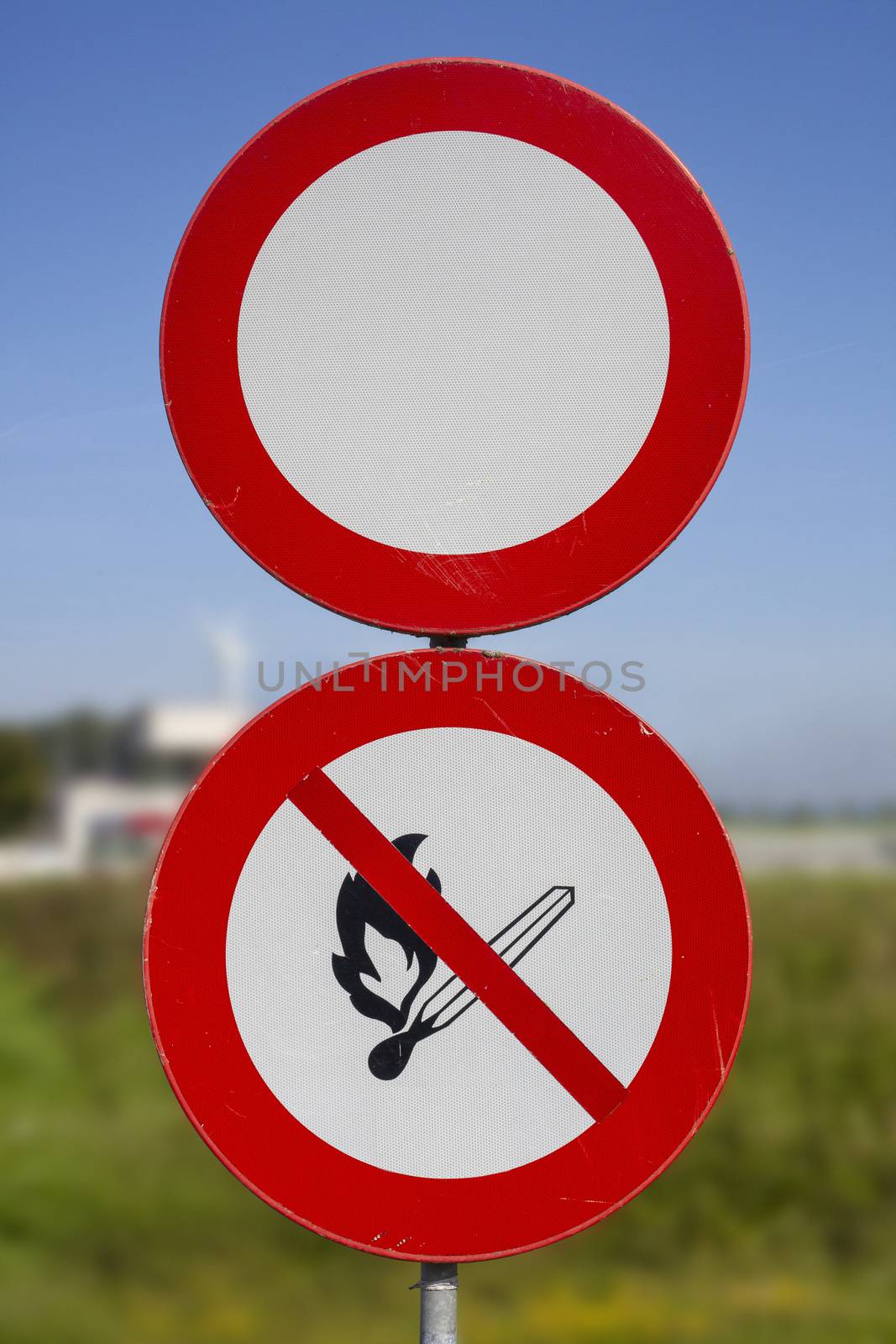 No smoking, No open flame; Fire, open ignition source and smokin by Tjeerdkruse