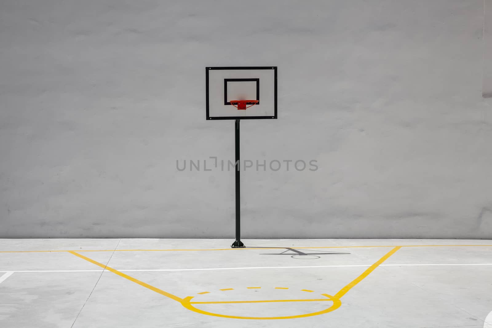 Basketball Hoop and Court With White Backboard with Room for Cop by Tjeerdkruse