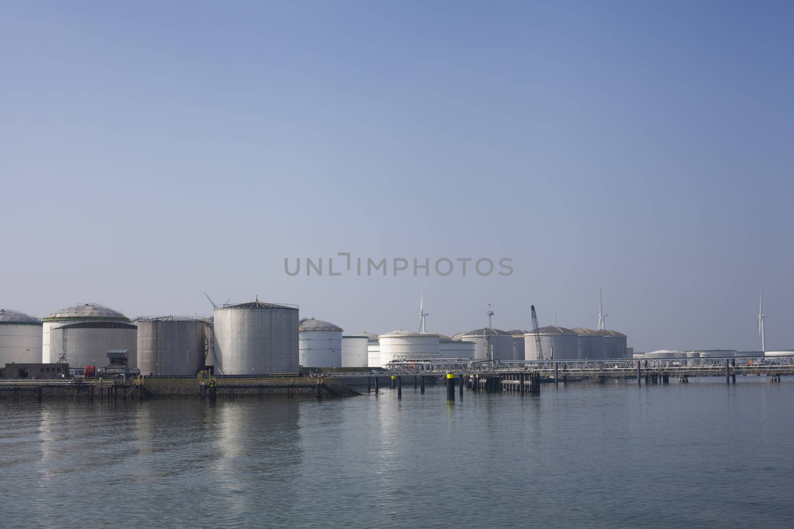 Oil refinery plant from industry zone, Aerial view oil and gas i by Tjeerdkruse