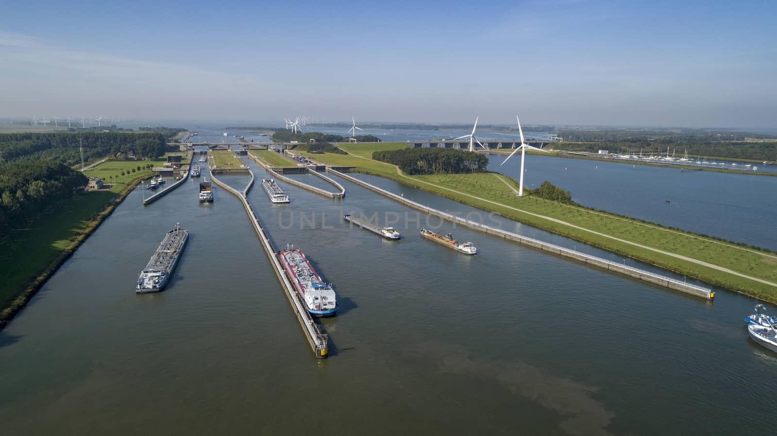 Volkeraksluizen Hollands Diep. Drone photograpy from the delta w by Tjeerdkruse