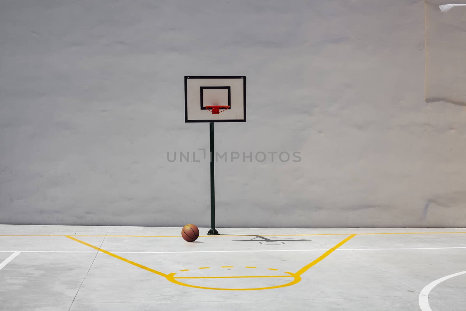 Basketball Hoop and Court With White Backboard with Room for Cop by Tjeerdkruse