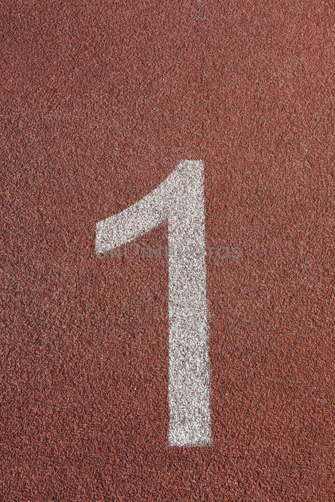 number one track on a Athletics track on the public stadium by Tjeerdkruse
