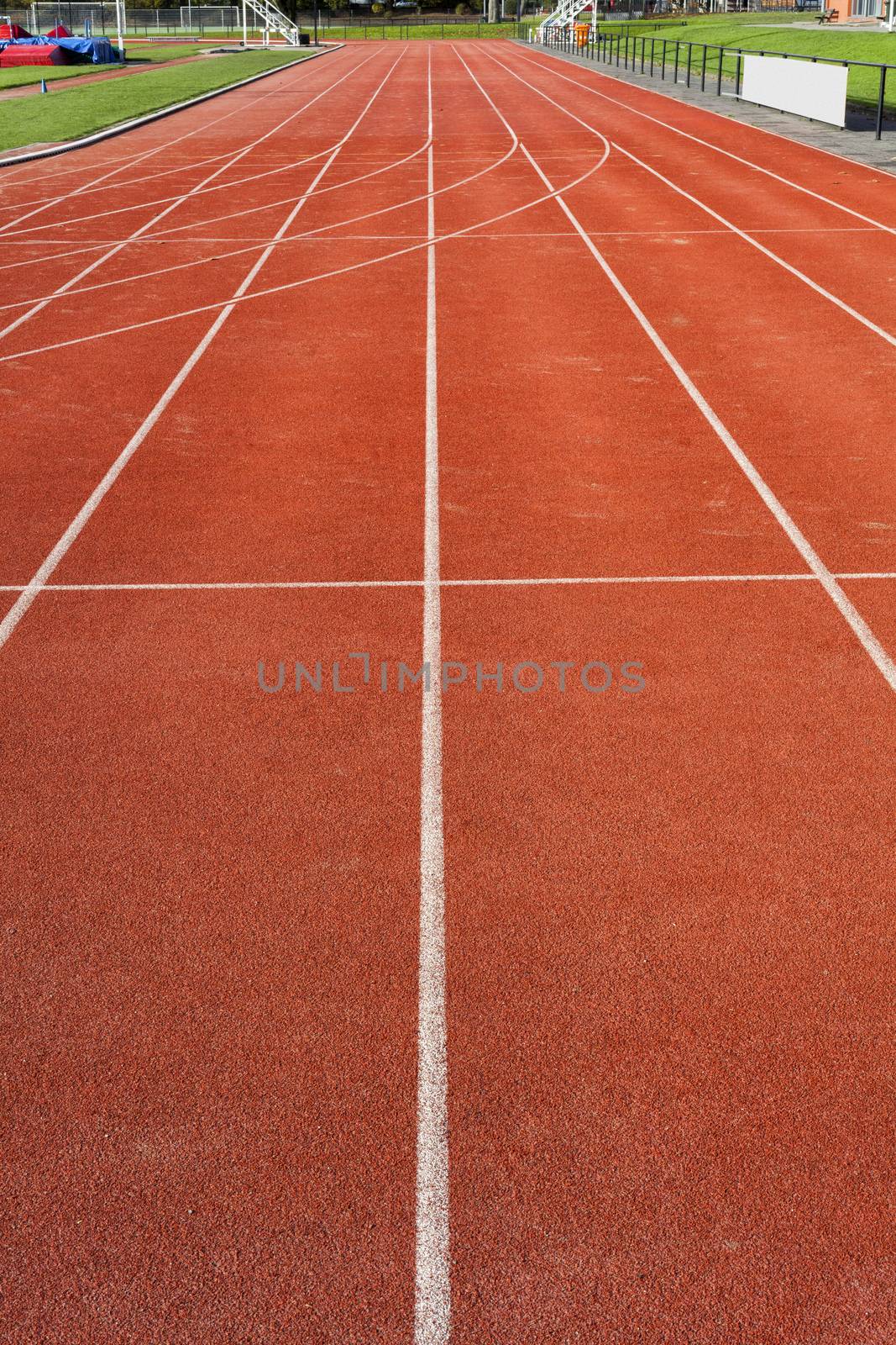 Athletics track on the public stadium in the netherlands