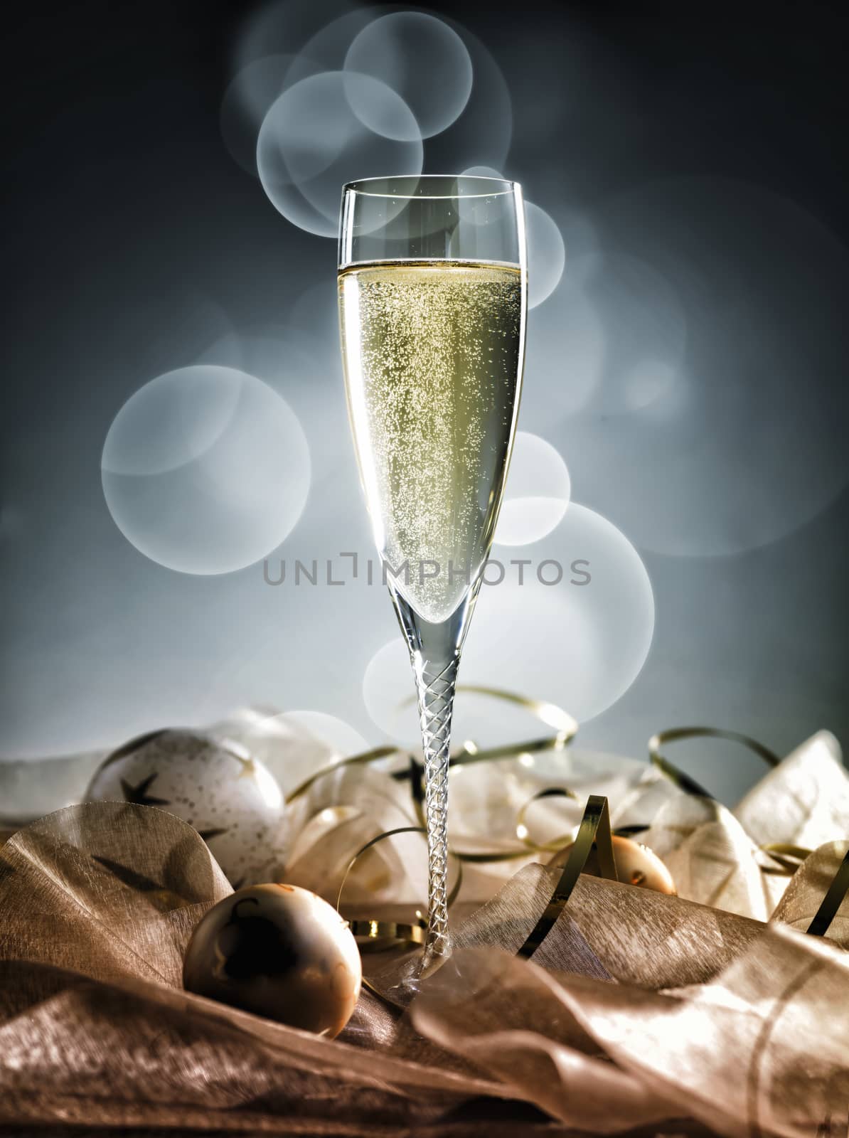 Champagne glass ready to bring in the New Year by Tjeerdkruse