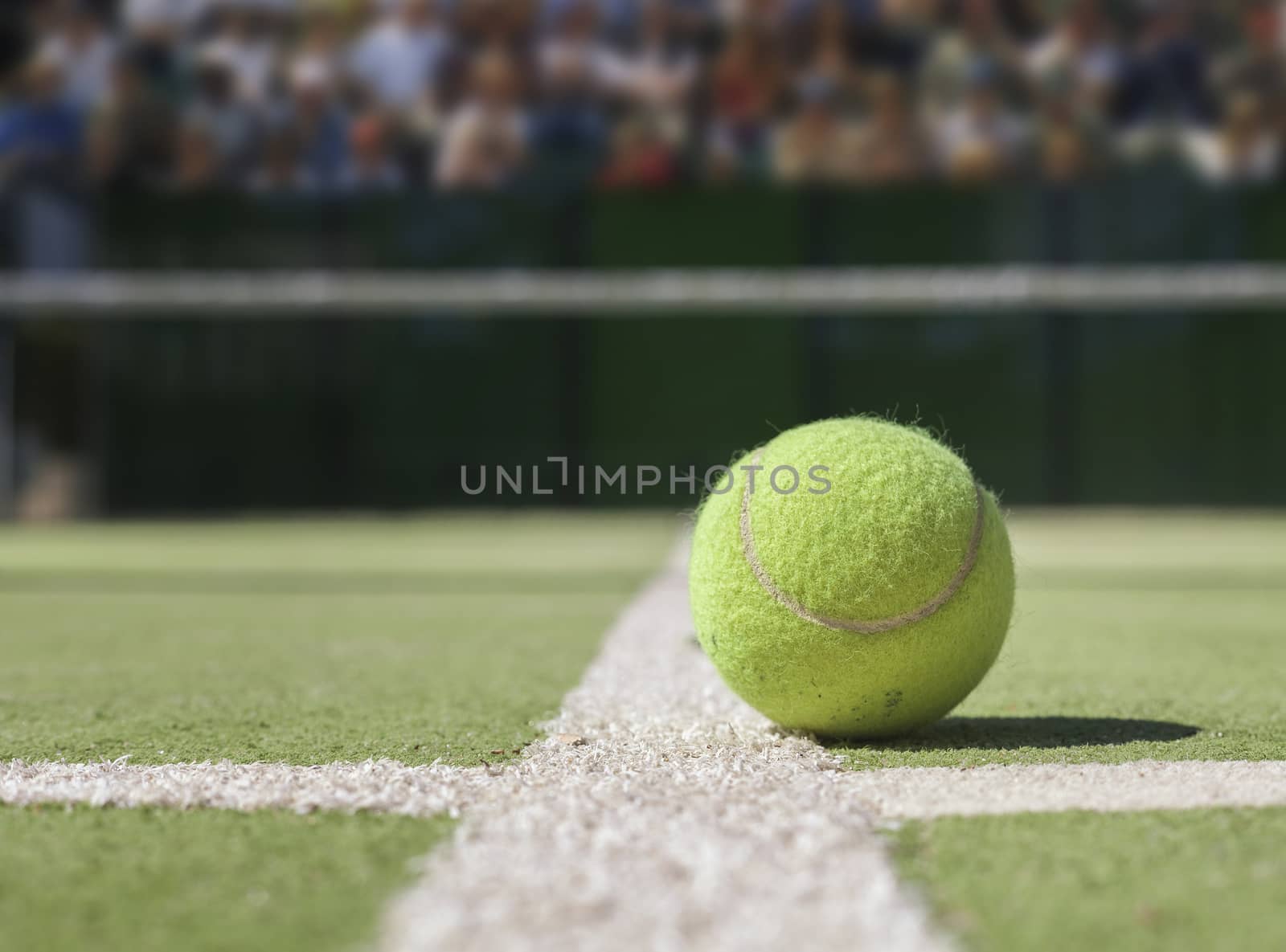 Tennis ball on a tennis court