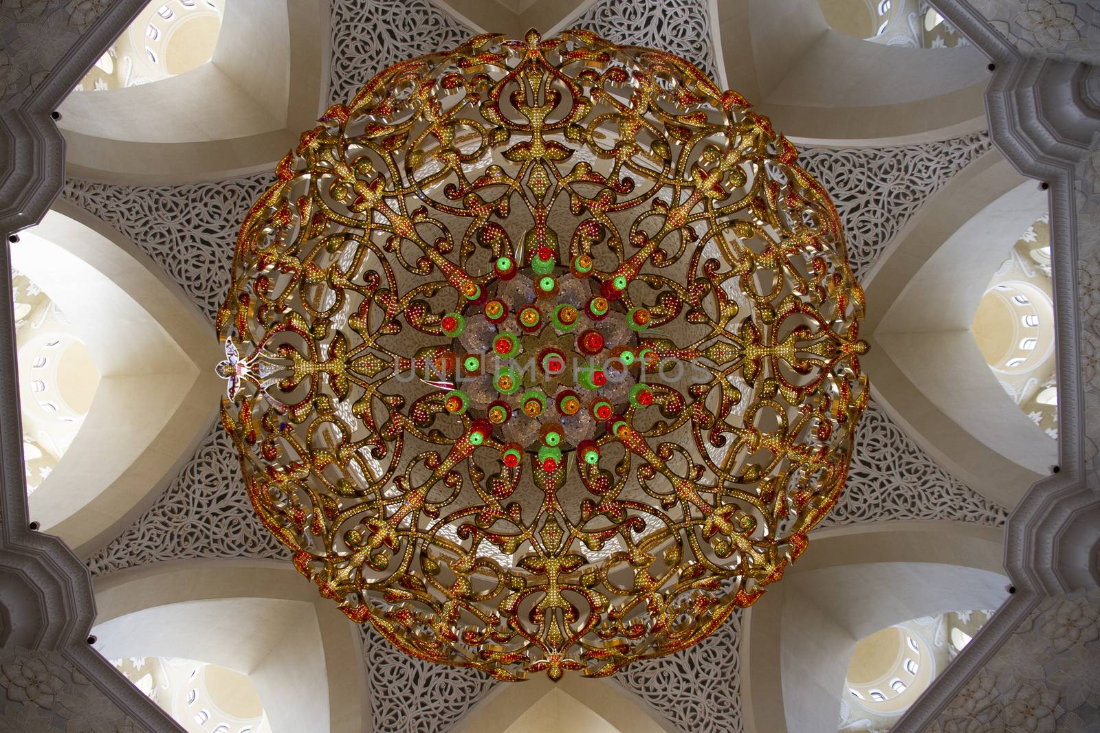 Sheikh Zayed Grand Mosque, Abu Dhabi close up interior by Tjeerdkruse