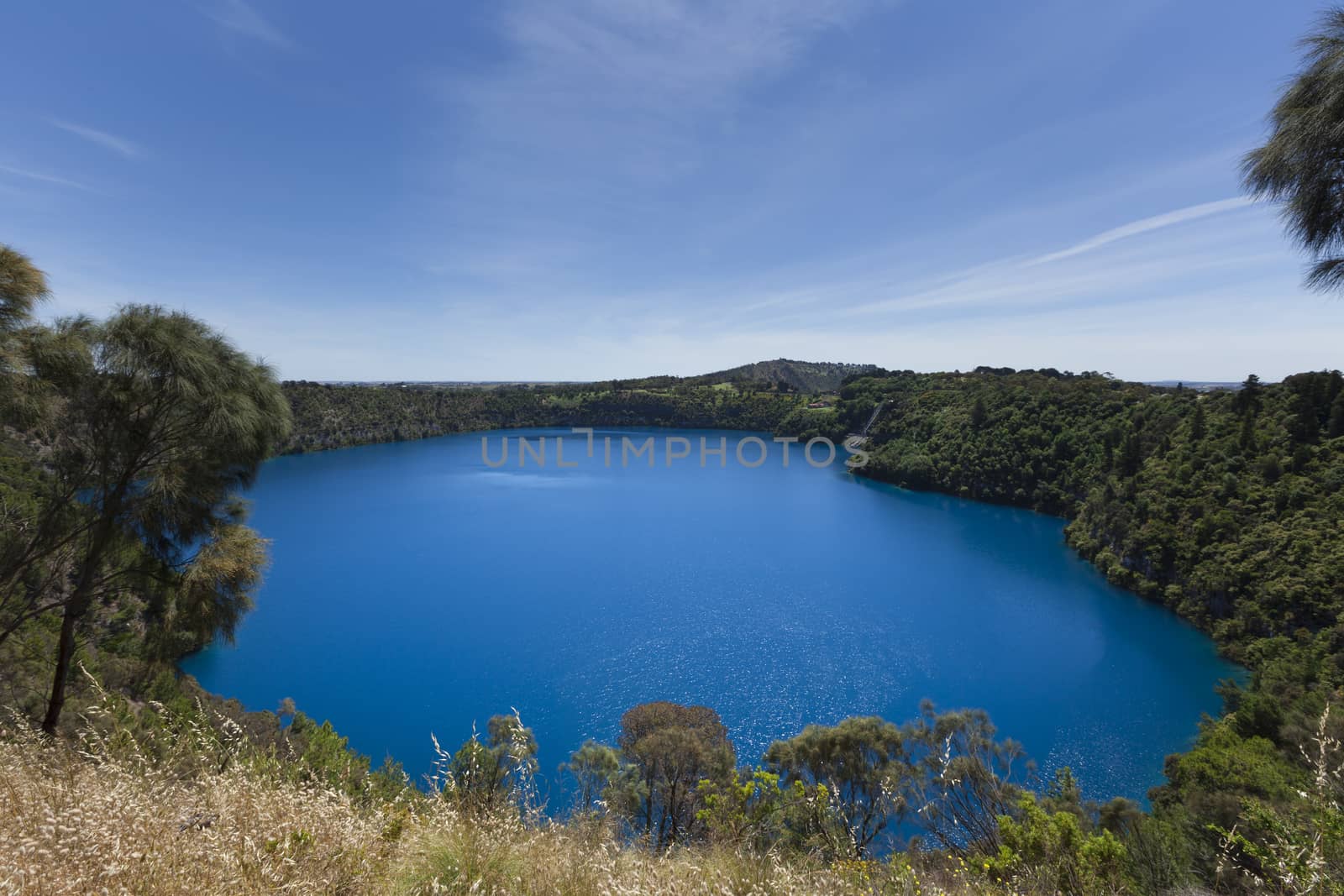 Blue Lake, a volcanic crater at Mount Gambier-South Australia in by Tjeerdkruse