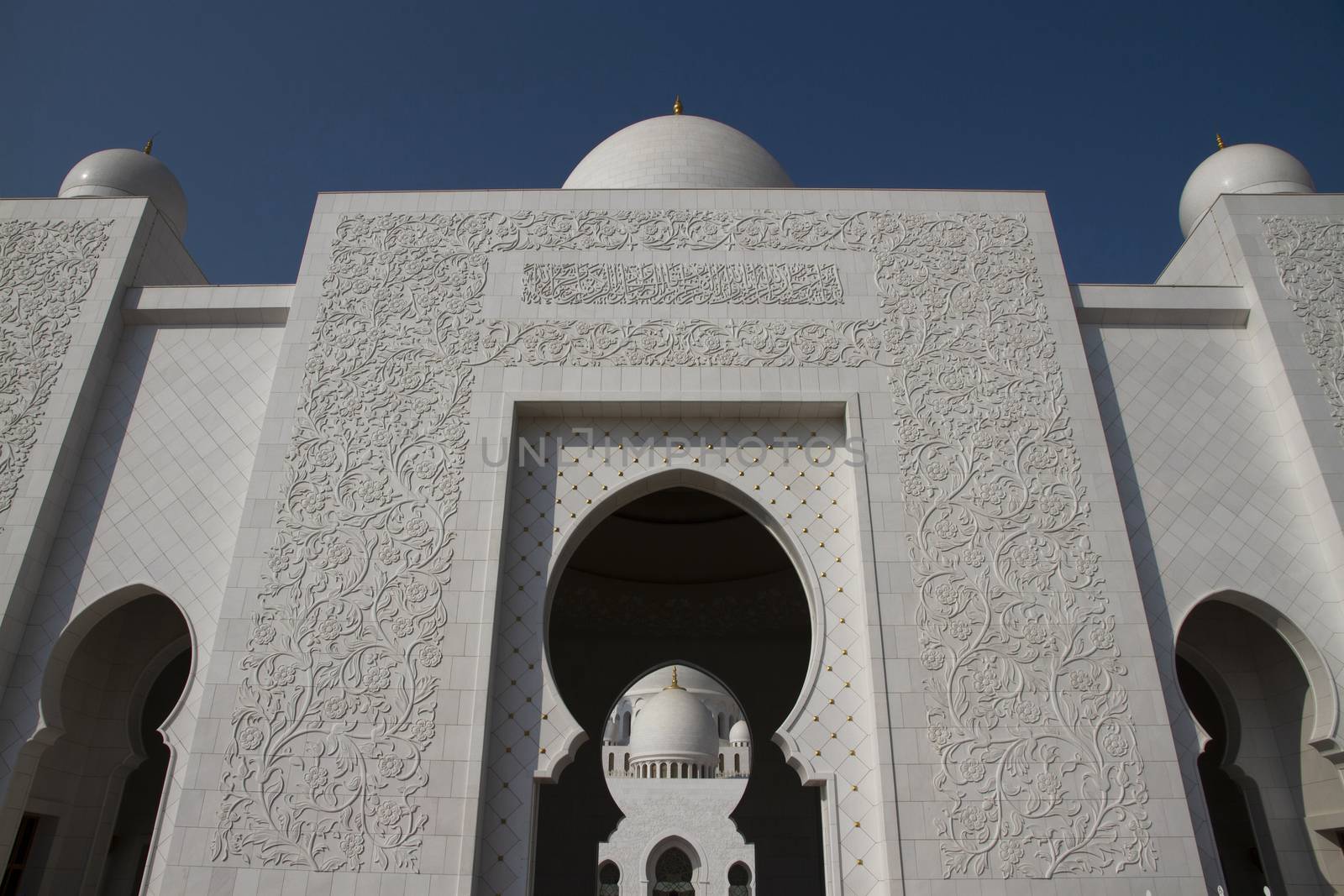 Sheikh Zayed Grand Mosque, Abu Dhabi close up, asia