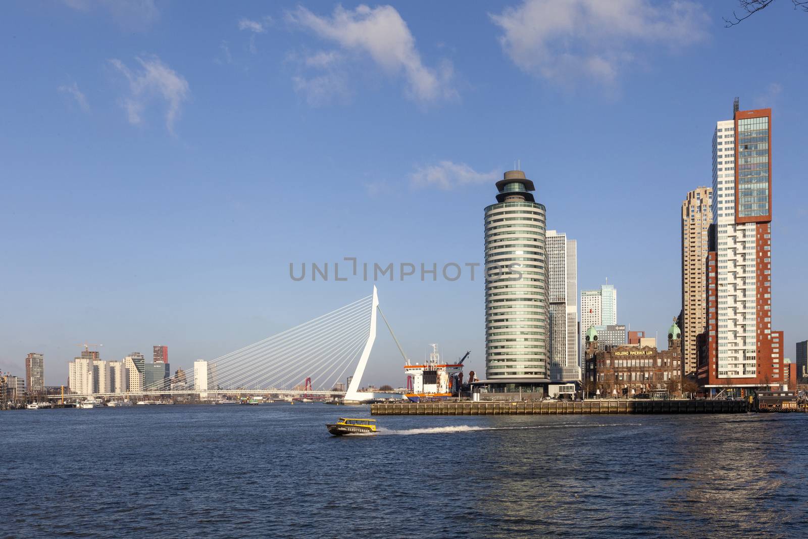 The Nieuwe Maas river in Rotterdam - the Netherlands - Image