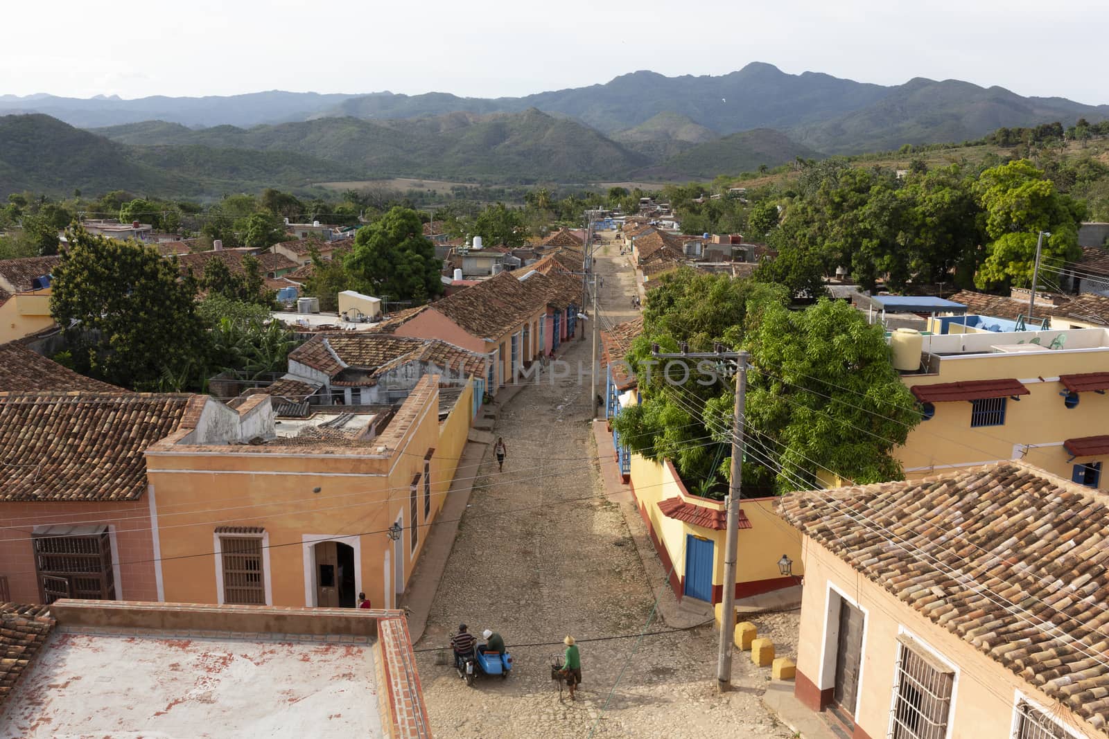 Rooftop View over the city Trinidad on Cuba