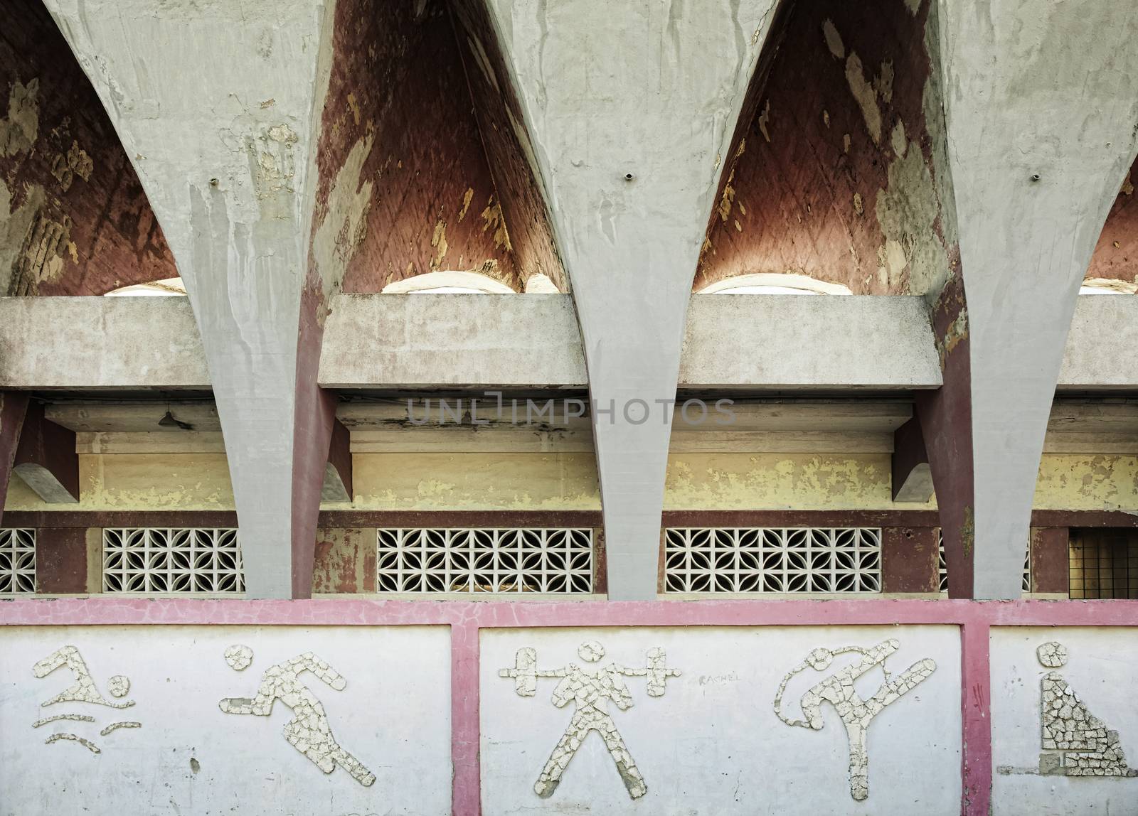 Detail Jose Marti stadium in Havana. Cuba