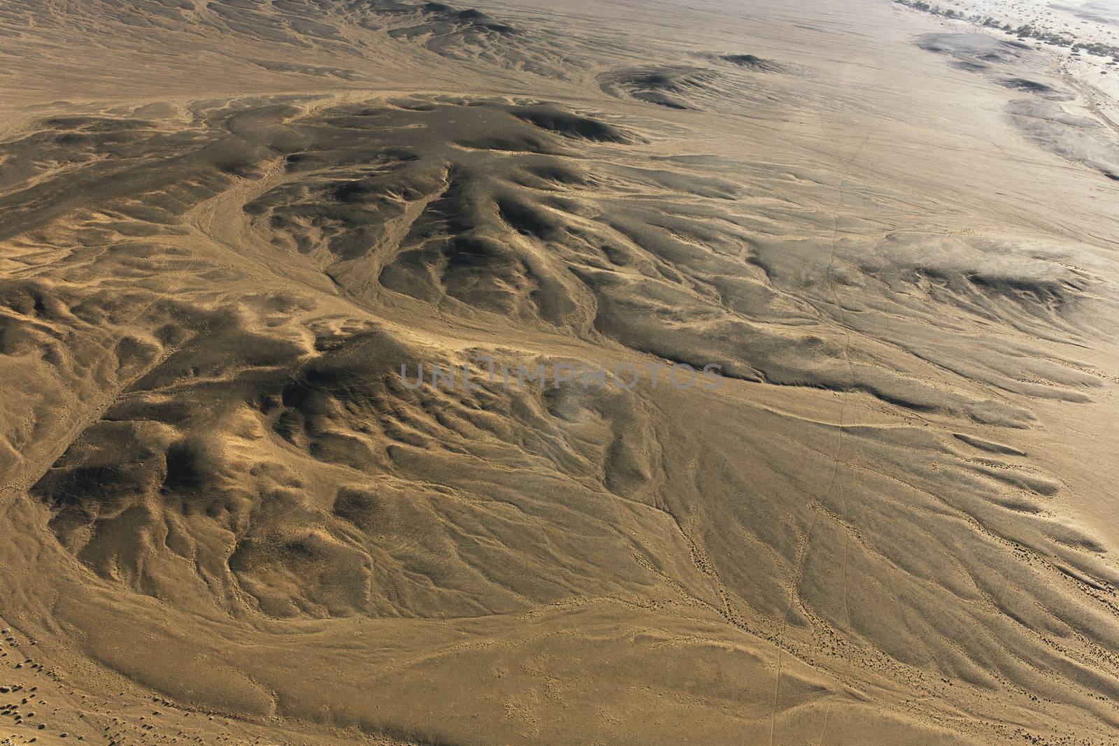 Hot Air Balloon travel over Africa desert