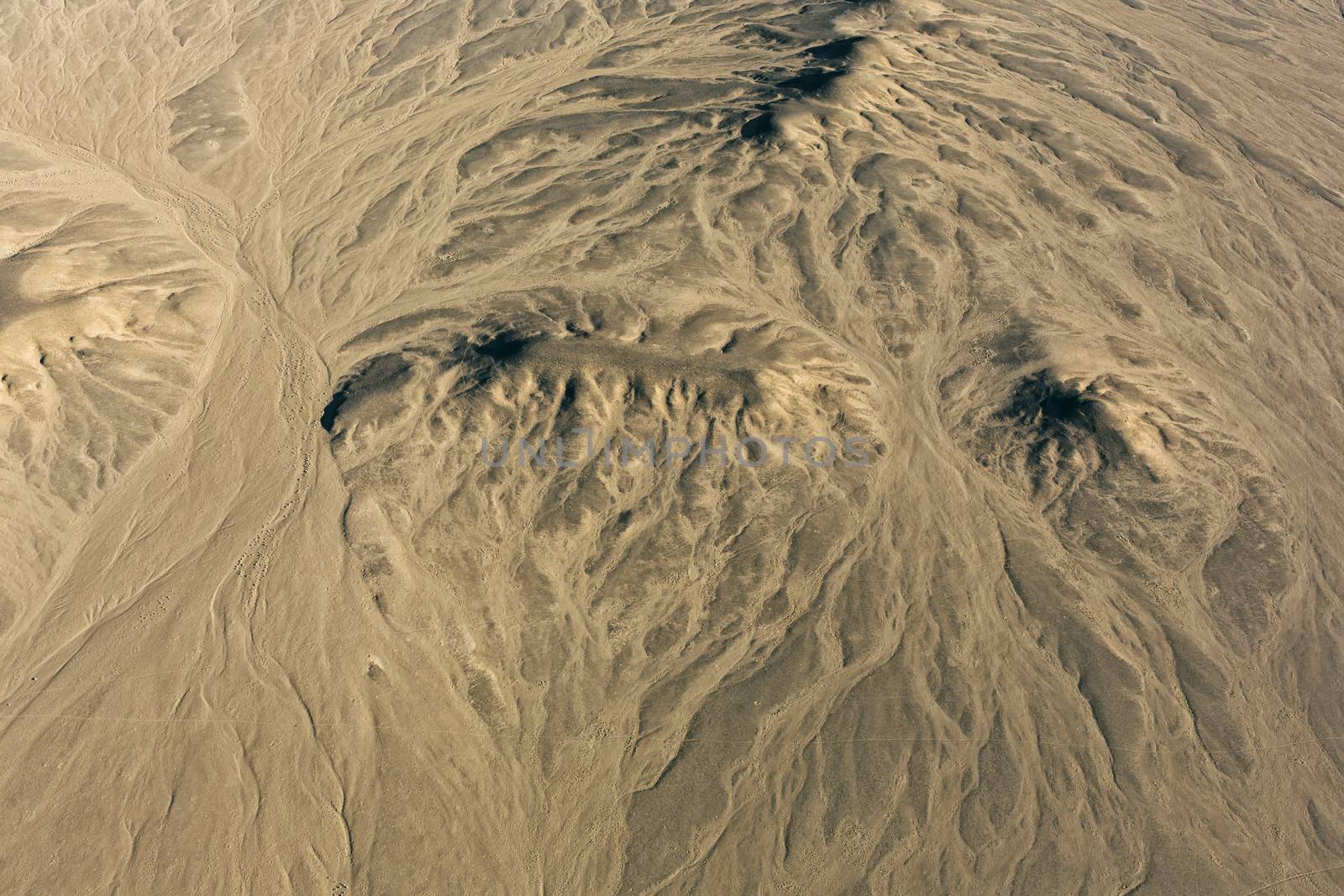 Mountains near Sossusvlei from Balloon aerial view in Namibia