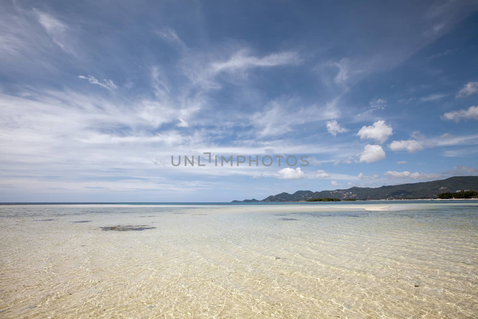 Beautiful Thailand sand beach and tropical sea in a clear blue sky day, Samui island