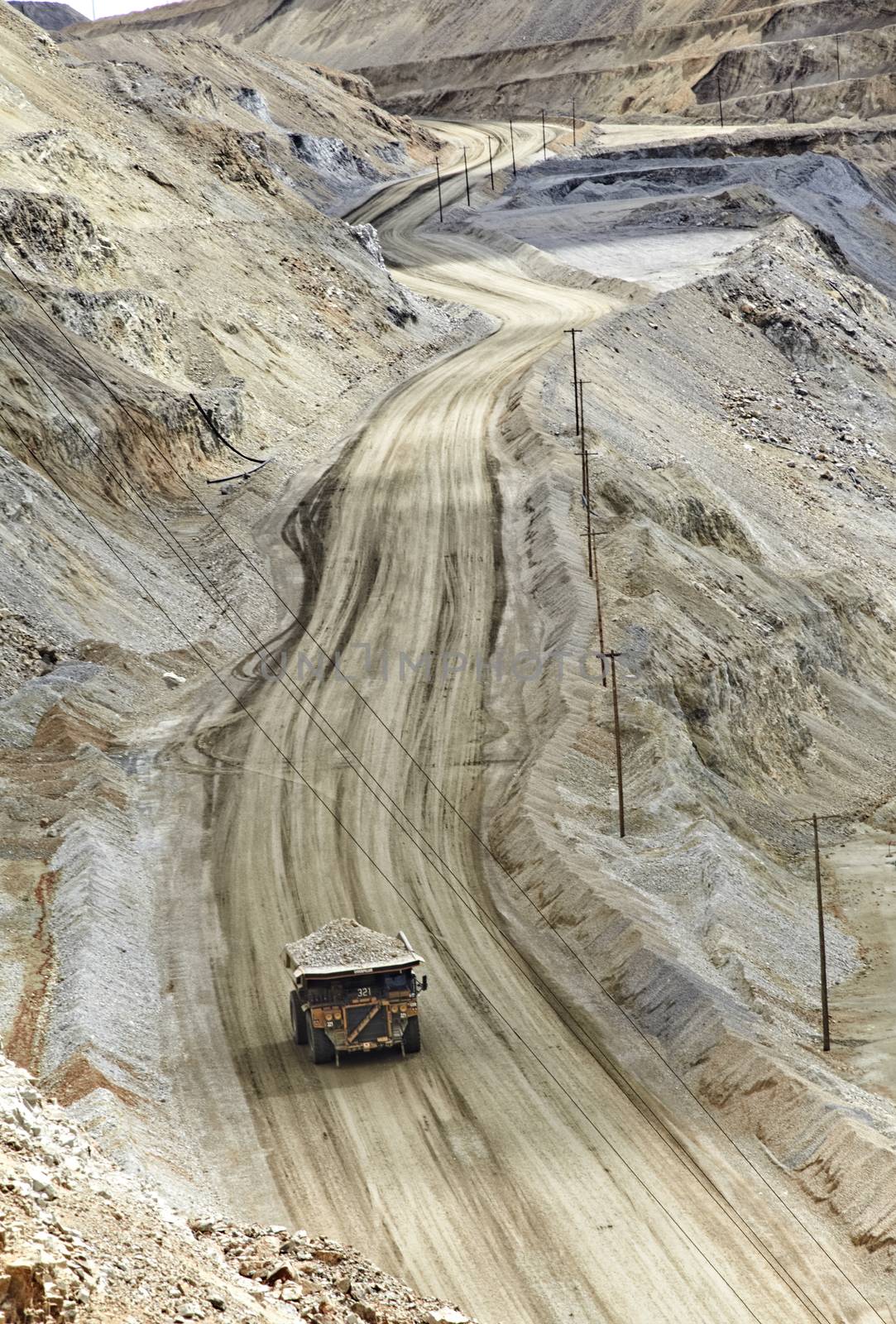 Excavation open pit mine Kennecott, copper, gold and silver mine operation outside Salt Lake City