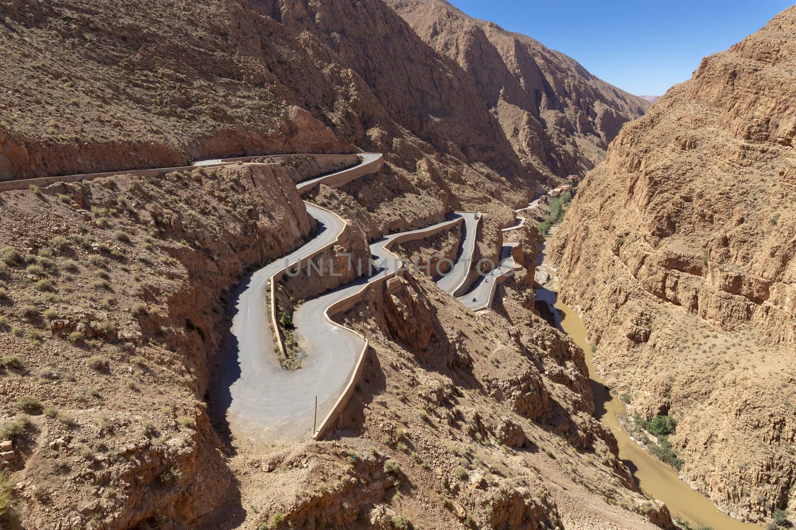 the winding roads of the Dades gorge pass in Morocco by Tjeerdkruse